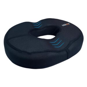 Softrest Memory Foam Donut Cushion for Sitting | Orthopedic Seat Cushion with Breathable Mesh Cover | Coccyx Tailbone Pressure Relief Cushion for Office Chair Car & Home